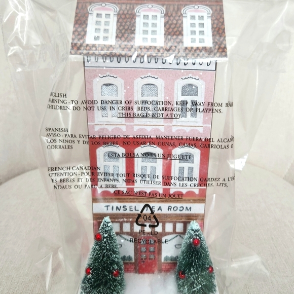 Anthropologie George & Viv Pink Tinsel Tea Room Light Up Christmas Village Shop - Picture 1 of 6